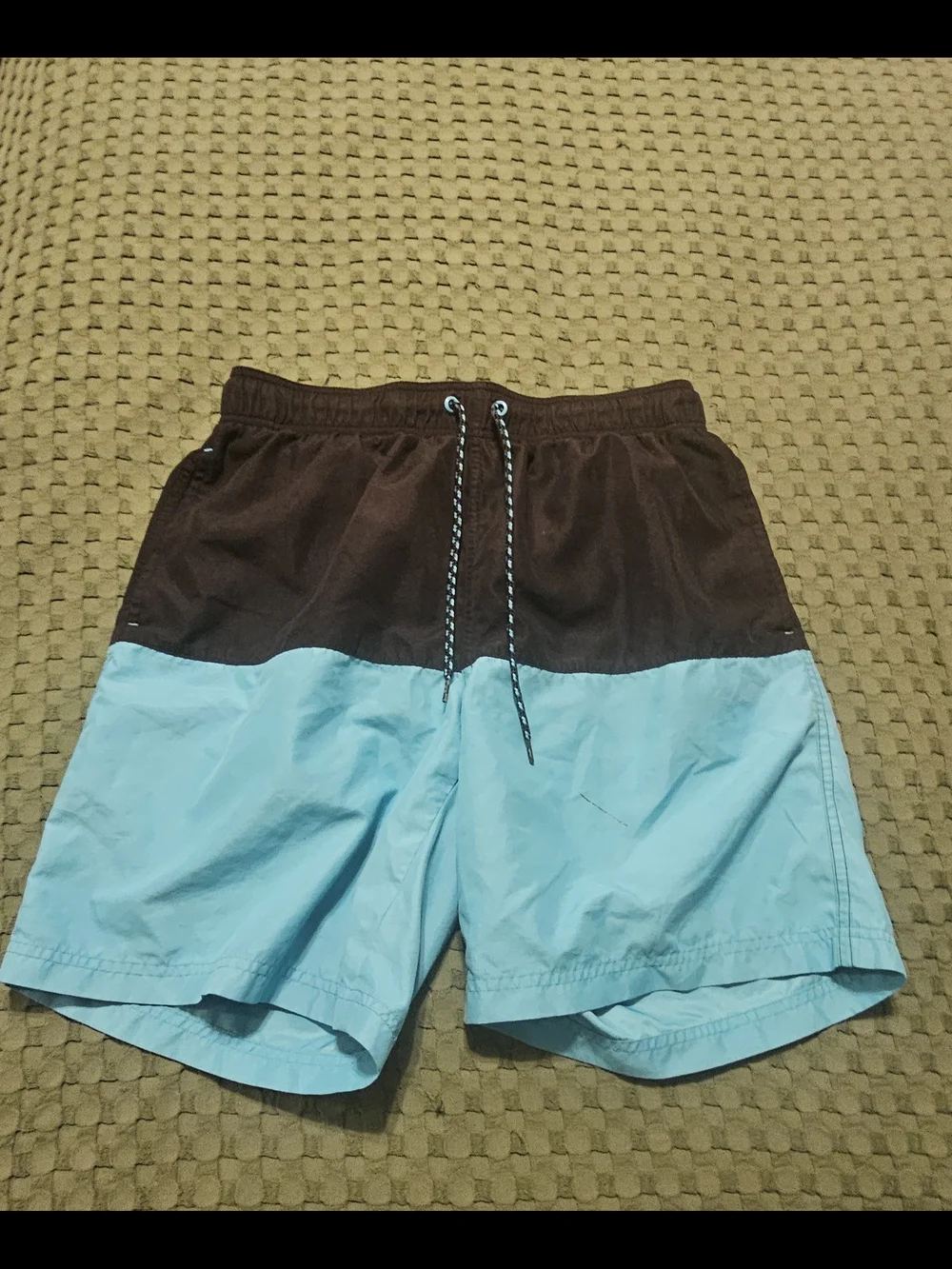 George Two-Tone Brown and Light Blue Swim Trunks